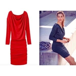 Athleta Orange Ruched Dress